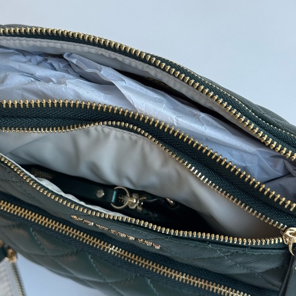 NWT MZ Wallace Emerald Leather Metro Scout Deluxe + leather metallic card case - Picture 7 of 10